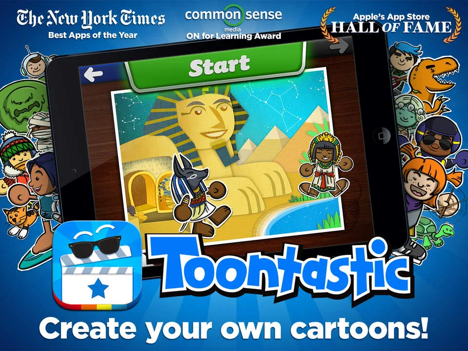 A cartoon being made in Toontastic on iPad