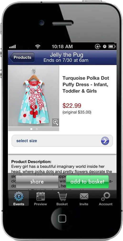 A zulily sale on iPhone