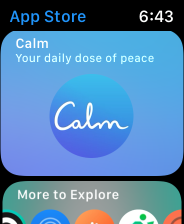 Calm Apple Watch App Store Feature